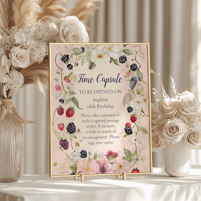 Time Kapsel Strawberry Berry Erster Geburtstag Poster (Von Creator hochgeladen)