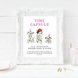 Time Kapsel unterzeichnen Feuerwehrmann Rosa Gebur Poster