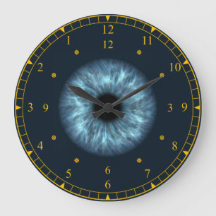 Time Machine ~ Blue Eyeball Black Hole ~ Große Wanduhr