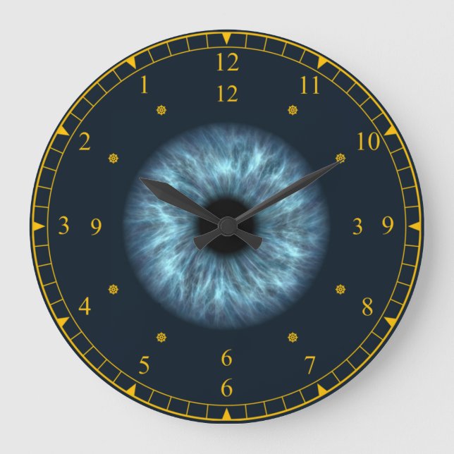 Time Machine ~ Blue Eyeball Black Hole ~   Große Wanduhr (Vorderseite)