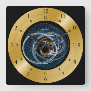 Time Machine Clock ~ Chaos Galaxy ~ Black Hole ~ I Quadratische Wanduhr