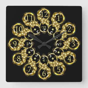 Time Machine Clock ~ Space/Time Continual ~ Quadratische Wanduhr