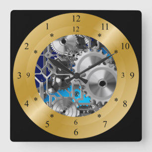 Time Machine Clock ~Space/Time Continual ~ Quadratische Wanduhr