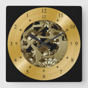Time Machine Clock ~ Space/Time Continual ~ Quadratische Wanduhr