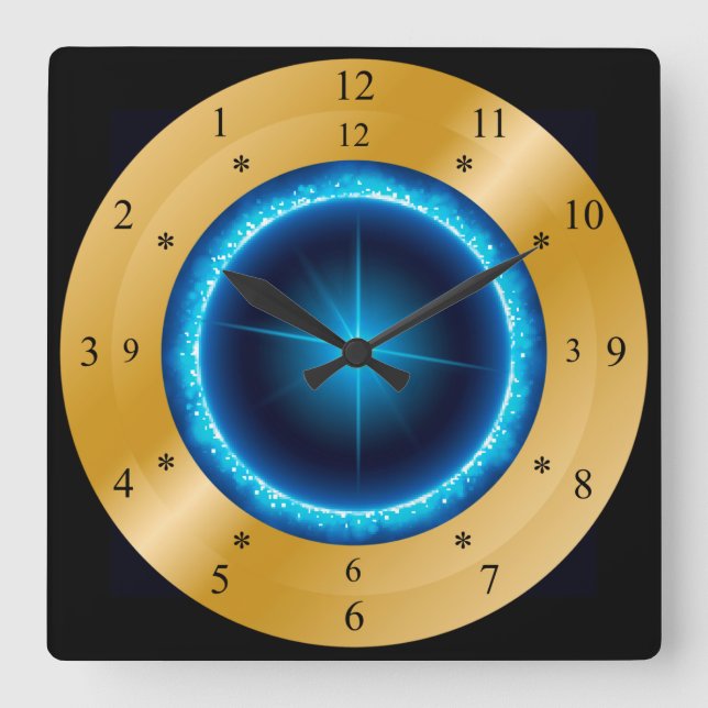 Time Machine Clock ~ Star of India ~ Zeitreise ~ Quadratische Wanduhr (Vorderseite)
