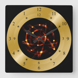 Time Machine Clock ~ Time Warp Light Halo ~ * ~ Quadratische Wanduhr