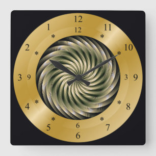 Time Machine Clock ~ Time Warp Whirlpool ~ Quadratische Wanduhr