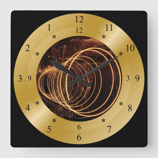 Time Machine Clock Wormhole Quadratische Wanduhr (Vorderseite)