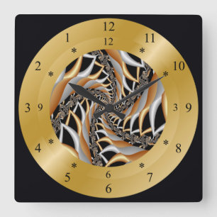 Time Machine Clock ~ Wormhole ~ Safe/Dangerous ??? Quadratische Wanduhr