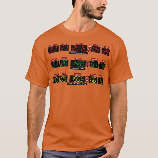 Time Machine Dashboard Funny T-Shirt (Vorderseite)