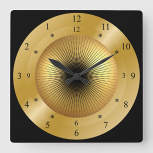Time Machine ~ Golden Black Hole ~ Time Travel Quadratische Wanduhr