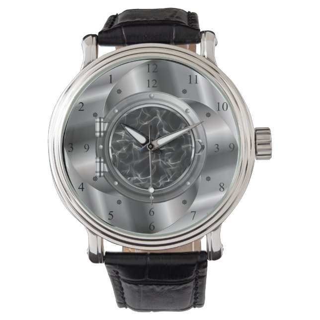 Time Machine Portal ~XZZ 01~Time/Space/Continuum ~ Armbanduhr (Vorderseite)