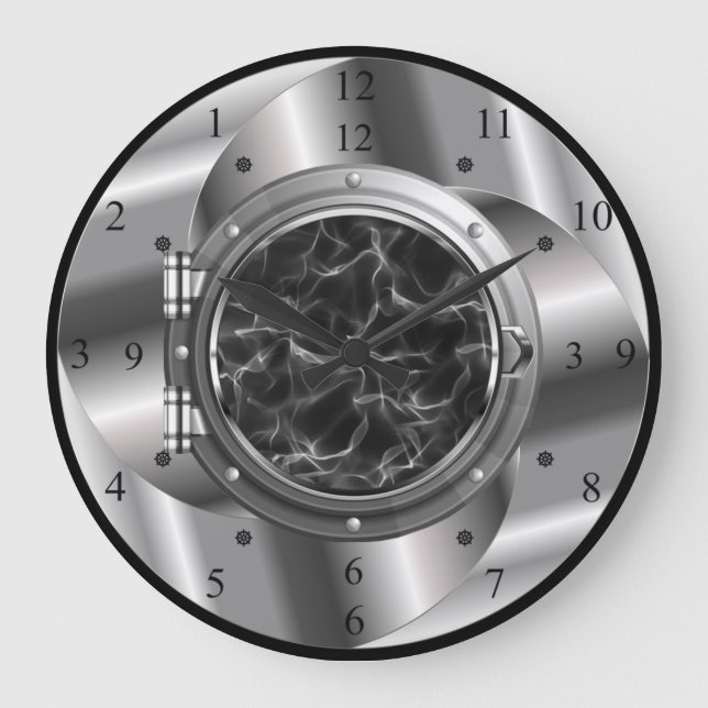 Time Machine Portal ~XZZ 01~Time/Space/Continuum ~ Große Wanduhr (Vorderseite)