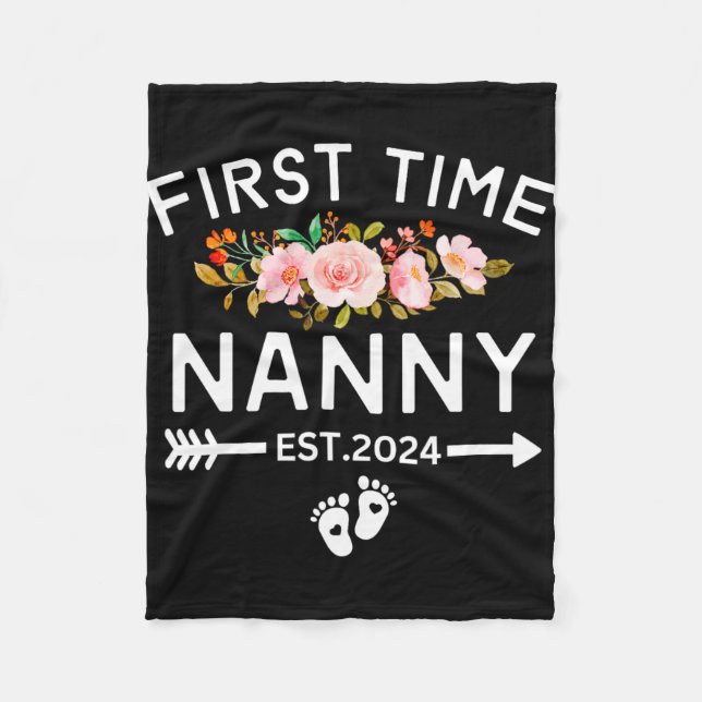 Time Nanny Est 2024 auf neue Ba Fleecedecke (Vorderseite)