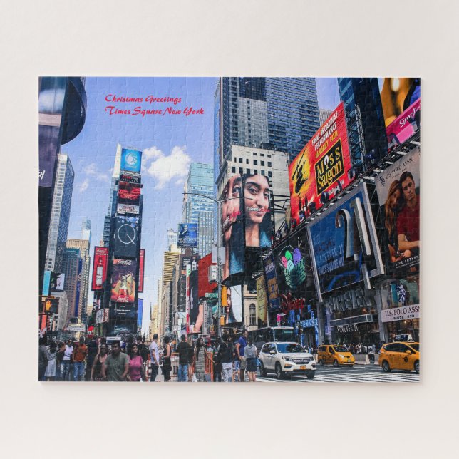 Time Square New York.Weihnachts-Grüße Puzzle (Horizontal)