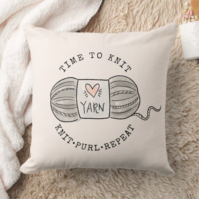 Time to Knit Blush Pink Kissen (Decke)