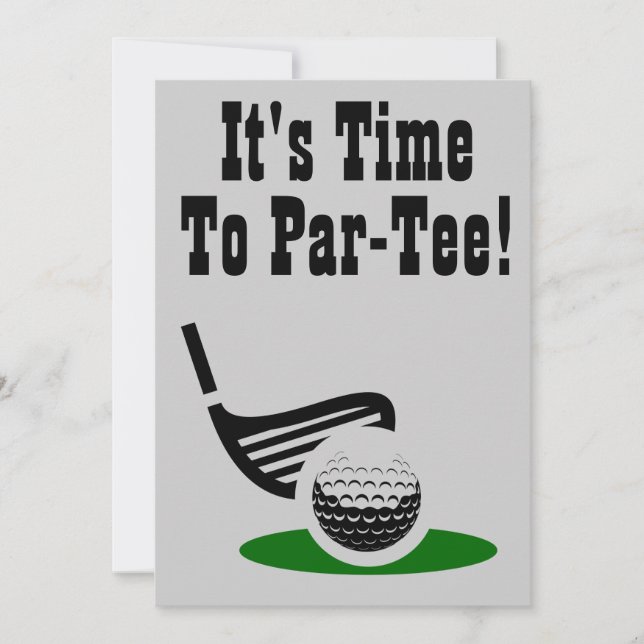 Time to Par-T-Shirt Golf 40. Geburtstag Party lade Einladung (Vorderseite)