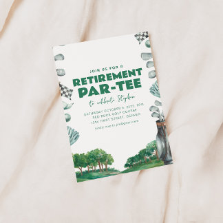 Time to Par-T-Shirt Golf Rentirement Party Einladu Einladung