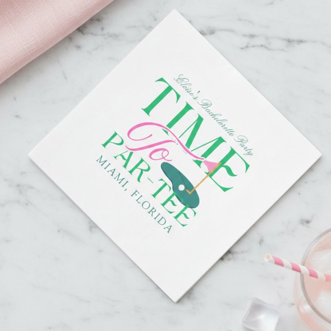 Time to Par-Tee Golf Bachelorette Serviette (Time to Par-Tee Golf Bachelorette Napkins)