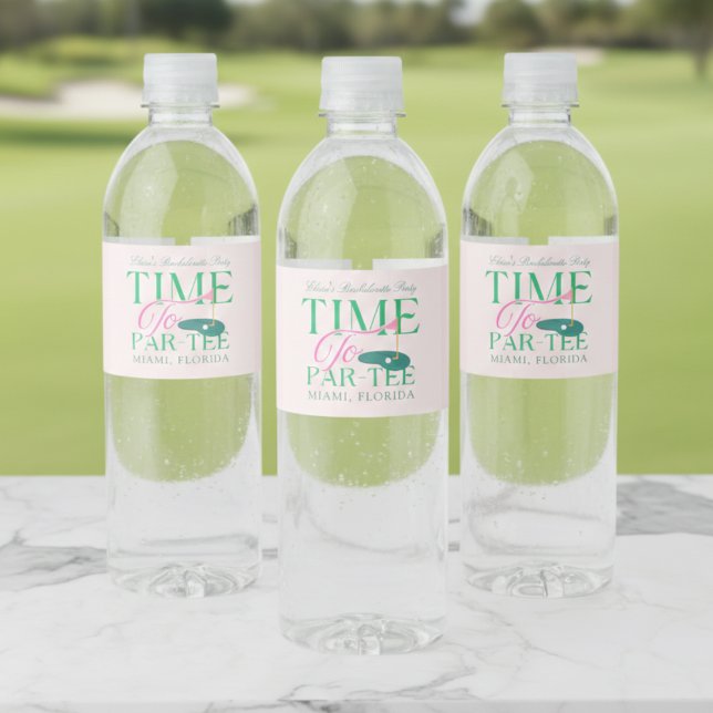 Time to Par-Tee Golf Bachelorette Wasserflaschenetikett (Time to Par-Tee Golf Bachelorette Water Bottle Label)