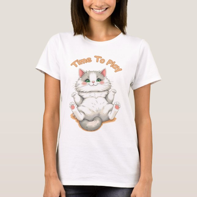Time To Play - Best Cute Cat Design T-Shirt (Vorderseite)