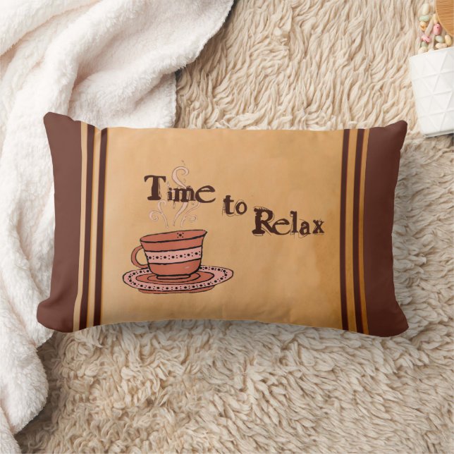 Time to Relax "Chocolate Bar" Brown Lumbar Pillow Lendenkissen (Decke)