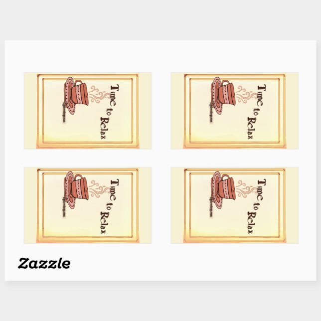 Time to Relax yellow Rectangular Sticker Label (Blatt)