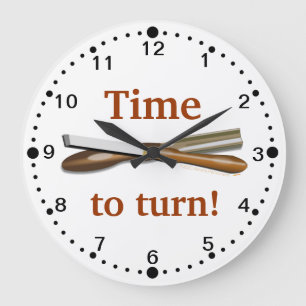 Time to Turn Woodturning Tools Clock with Minutes Große Wanduhr