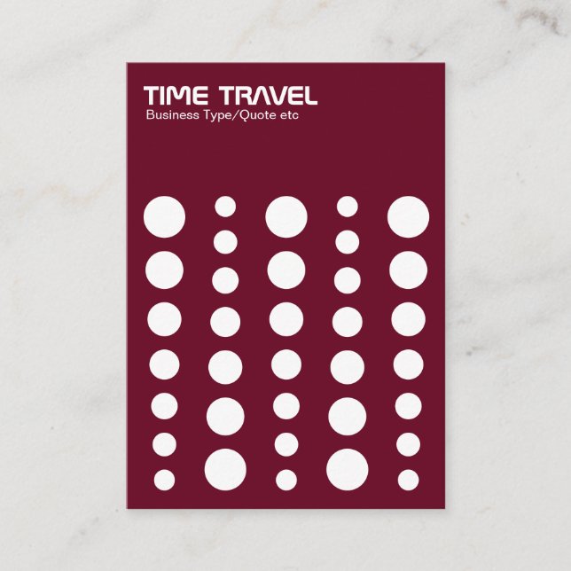 Time Travel v1.2 - White on Dark Red 65001d Visitenkarte (Vorderseite)