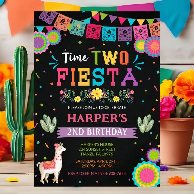 Time Two Fiesta Birthday Einladung (Von Creator hochgeladen)