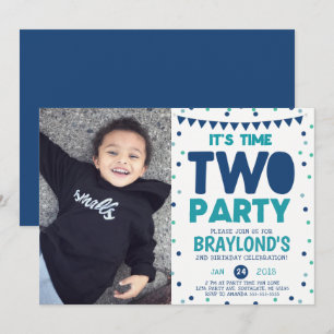 Time Two Party 2. Geburtstagseinladung Einladung