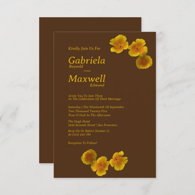 Timeless Beauty Blossom California Poppy Wedding Einladung