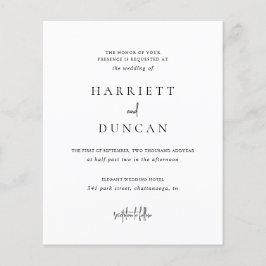 Timeless Black and White Budget Einladung zur Hoch