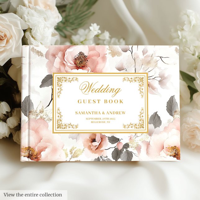 Timeless Blush Gold Watercolor Wedding Guest Book Gästebuch (Timeless Blush Gold Watercolor Wedding Guest Book

)