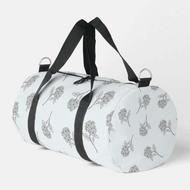 Timeless Botanical Bloom Soft Grey Duffle Bag (Linke Seite)