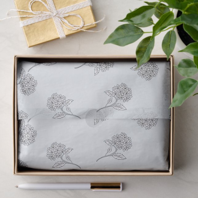 Timeless Botanical Bloom Soft Grey Seidenpapier (Geschenk)