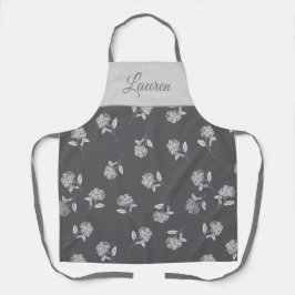 Timeless Botanical Bloom Warm Plum Monogram Schürze