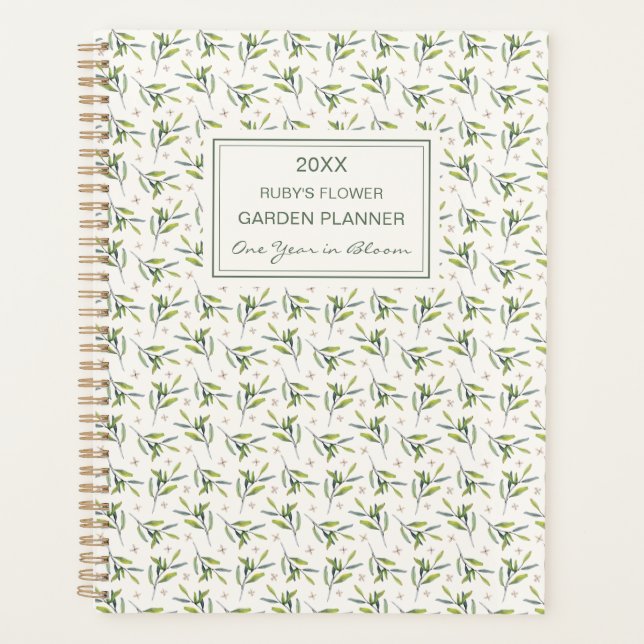 Timeless Botanical Watercolor Greenery Garden Planer (Vorderseite)