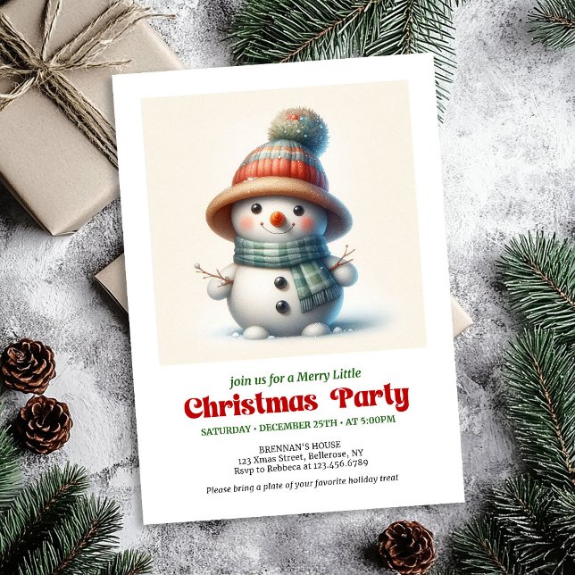Timeless cartoon snowman invite festive printable einladung (Timeless cartoon snowman invite festive joy printable

)