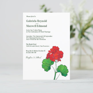 Timeless Customizable Geranium Floral Wedding Einladung