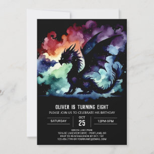 Timeless Dragon Birthday Editable Einladung
