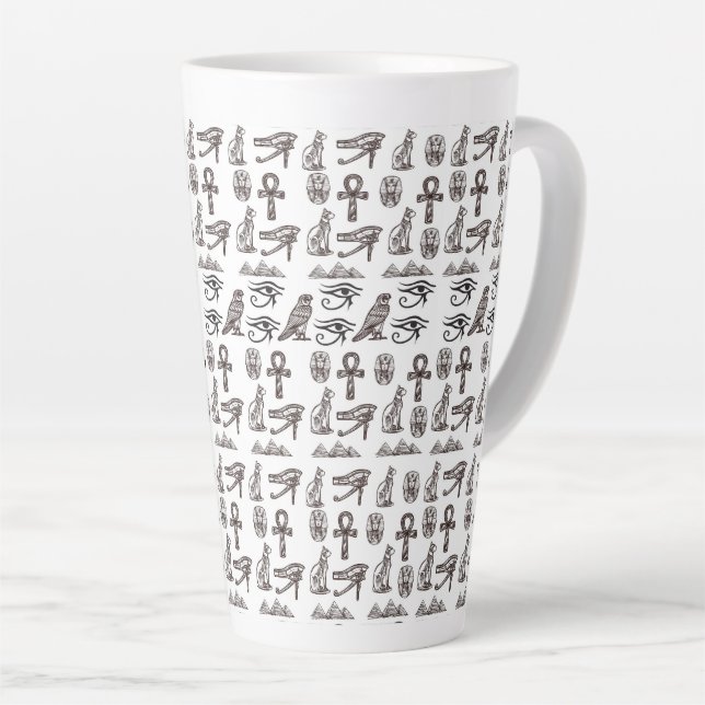 Timeless Egyptian Antiquities Digital Patterns Milchtasse (Rechte Ecke)