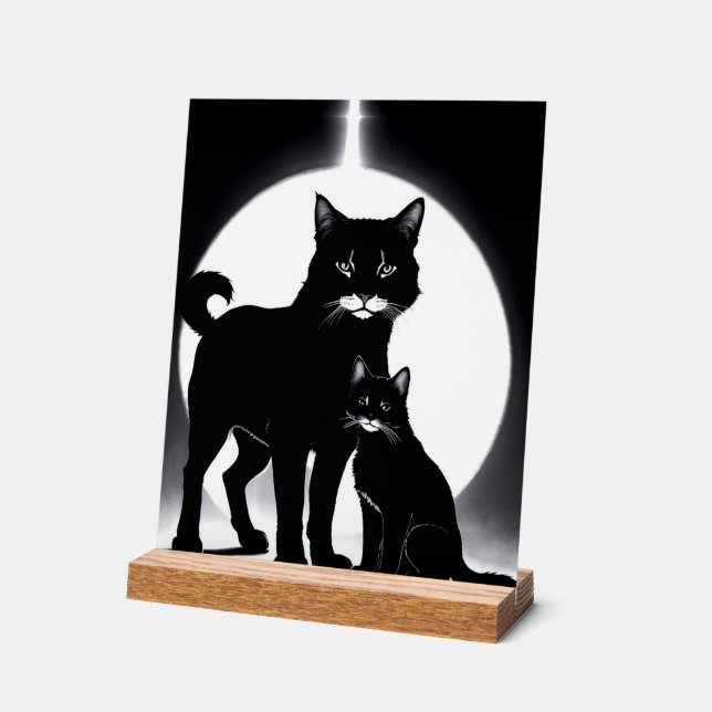 Timeless Elegance for the Feline Fanatic's Den Acrylschild (Winkel)
