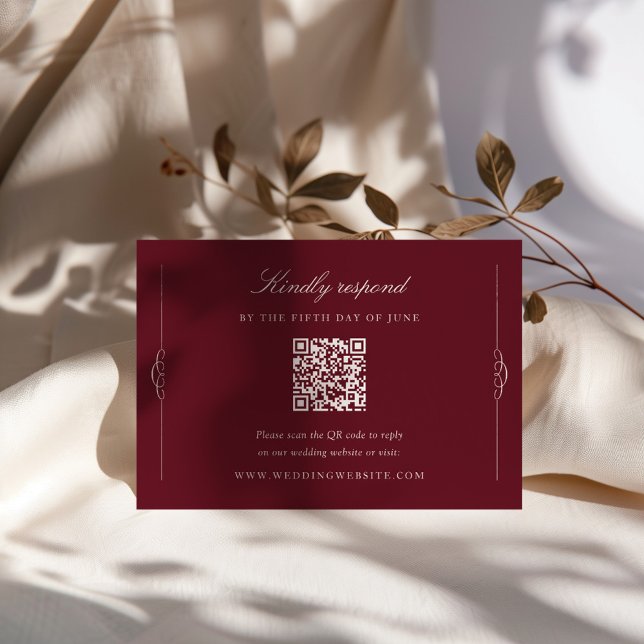 Timeless Elegance Wedding QR Code RSVP Begleitkarte (Von Creator hochgeladen)