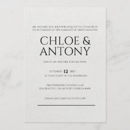 Timeless, Elegant Wedding Invitation Einladung