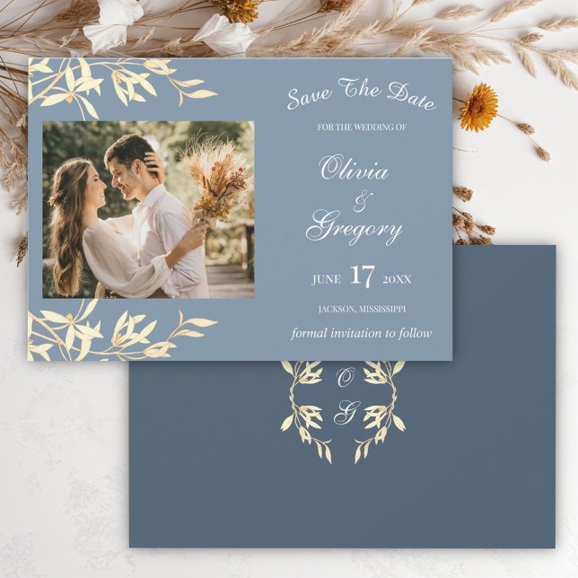 Timeless Floral Symphony in Blue Save The Date (Von Creator hochgeladen)