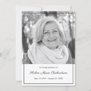 Timeless Foto-Beileids-gerahmtes Beileid-Begräbnis Dankeskarte
