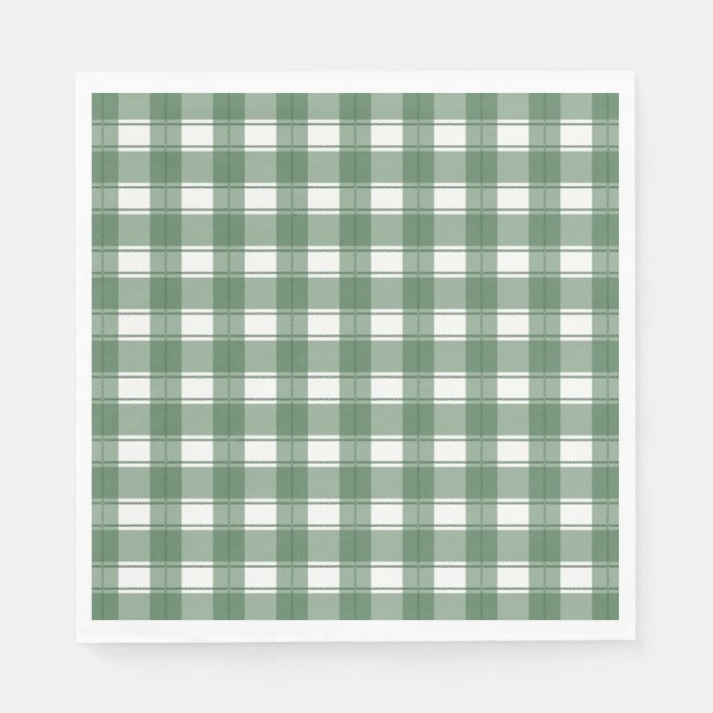 Timeless Gingham Green Serviette (Vorderseite)