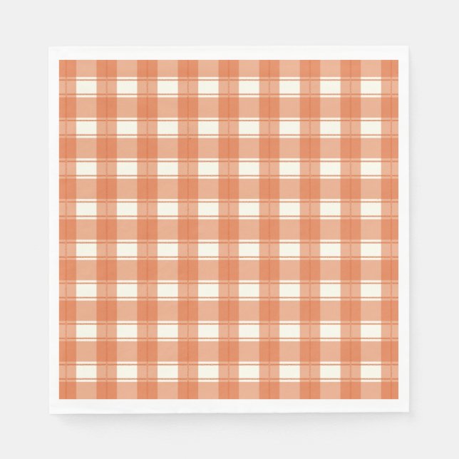 Timeless Gingham Orange Serviette (Vorderseite)