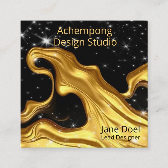 Timeless Gold Elegance – Designer Brand Opulent Go Quadratische Visitenkarte (Vorderseite)